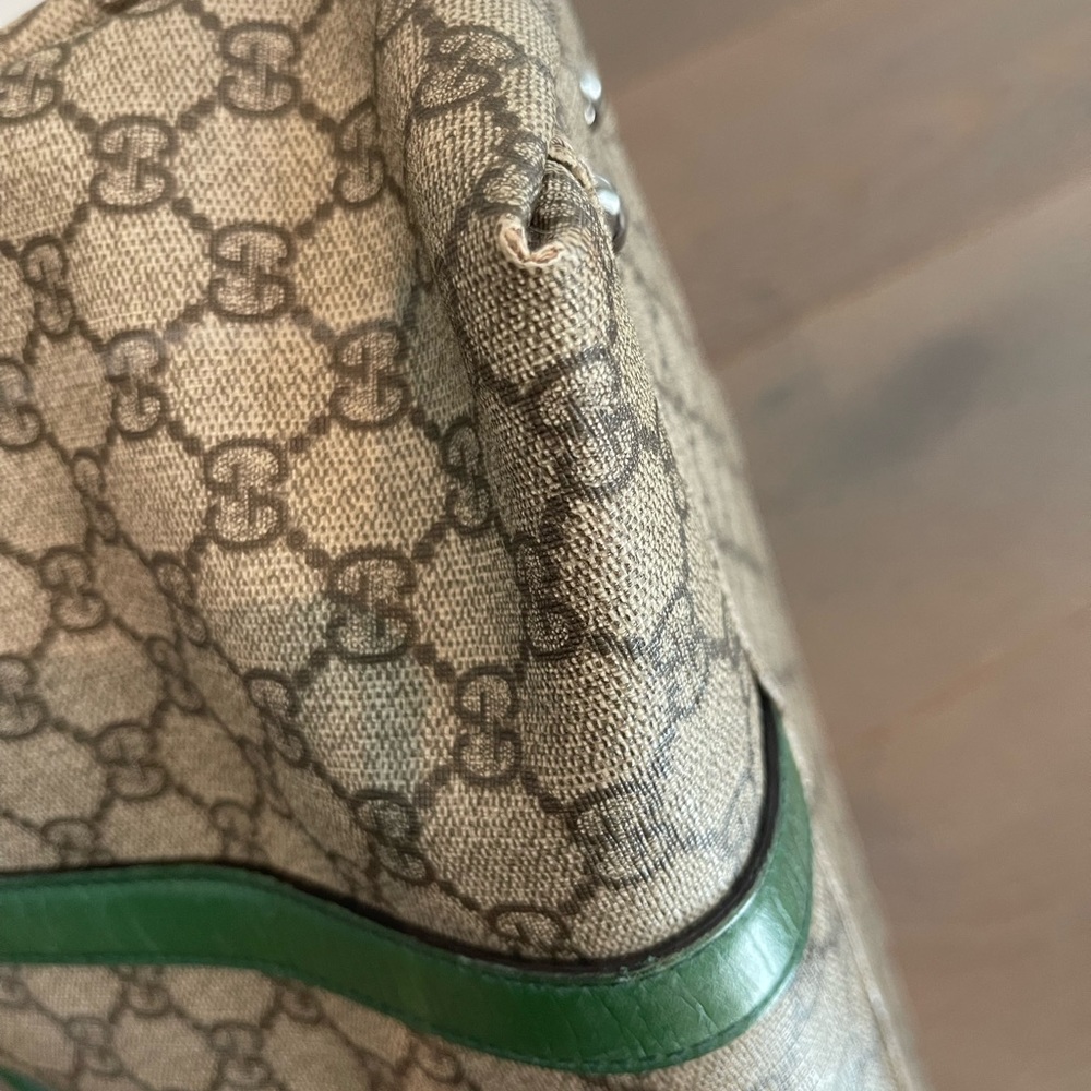 Gucci canvas and leather tote bag